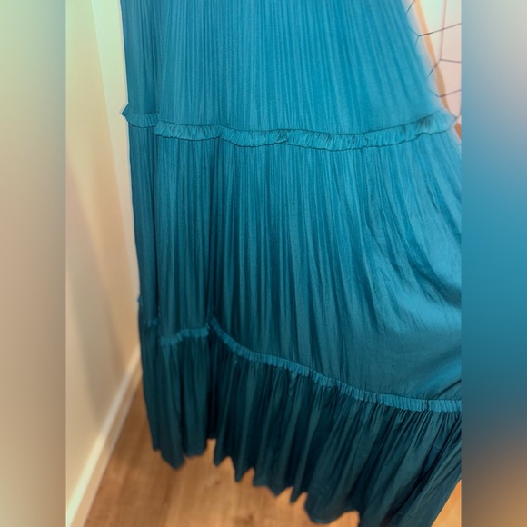 Ann Taylor Smocked Bodice Sleeveless Maxi Dress Emerald Green Size 4 - Picture 15 of 16